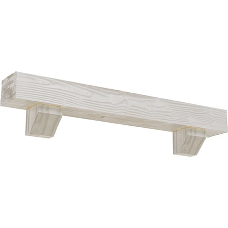 Kit W/ Ashford Corbels, Factory Prepped, 4H  X 6D X 36W Sandblasted Faux Wood Fireplace ManteL